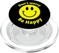 Cara de Felicidad con Texto en inglés Do Not Worry Be Happy! PopSockets PopGrip para MagSafe