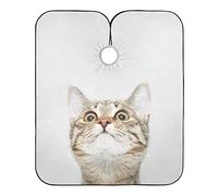 Cara De Gato Curiosa Mirando Hacia Arriba Barberos Delantal Impermeable Barbero Capas Ligera Cortar Cabello Delantal Para Peluquería Niños Adulto 140X168Cm