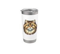 Cara de gato - Gato siberiano Vaso térmico de acero inoxidable de doble pared