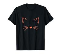 Cara de Gato Invisible Coral Color Gráfico Camiseta
