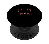 Cara de Gato Invisible Coral Color Gráfico PopSockets PopGrip Adhesivo