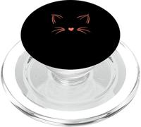 Cara de Gato Invisible Coral Color Gráfico PopSockets PopGrip para MagSafe