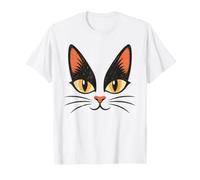 Cara de Gato Negro Vintage Ojos Amarillos Camiseta