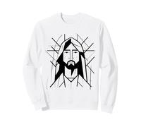 Cara de Jesús Minimalista. Retrato Moderno Sudadera