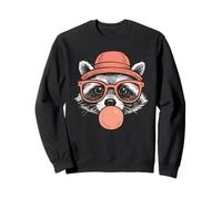 Cara de mapache, goma de mascar, mapache hace una burbuja, mapache Sudadera