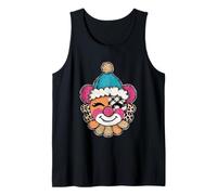 Cara de Payaso de Patchwork juguetona expresión Alegre Camiseta sin Mangas