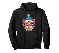 Cara de Payaso de Patchwork juguetona expresión Alegre Sudadera con Capucha