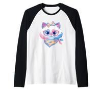 Cara de Payaso Espeluznante gótica con Ojos gráficos de Terror Amplia Sonrisa Oscura Camiseta Manga Raglan
