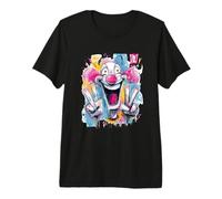 Cara de Payaso Loco Graffiti Pop Personaje gráfico Arte Divertido Camiseta Premium