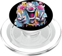Cara de Payaso Loco Graffiti Pop Personaje gráfico Arte Divertido PopSockets PopGrip para MagSafe