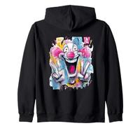 Cara de Payaso Loco Graffiti Pop Personaje gráfico Arte Divertido Sudadera con Capucha