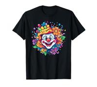 Cara De Payaso Rodeada De Flores Coloridas Camiseta
