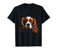Cara de perro Cavalier King Charles Spaniel negra Camiseta
