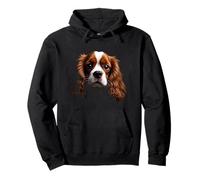 Cara de perro Cavalier King Charles Spaniel negra Sudadera con Capucha