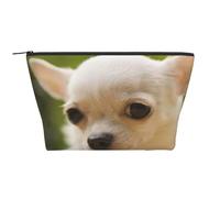 Cara de Perro Chihuahua Blanco, Bolsa de artículos de tocador Bolsa de Maquillaje Bolsa de cosméticos Bolsa de artículos de tocador de Viaje portátil