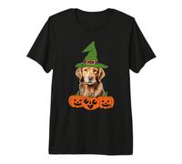 Cara de Perro Golden Retriever Labrador Halloween Divertido Amante de Las Mascotas Camiseta Premium