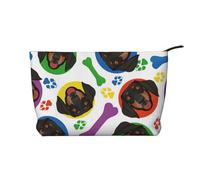 Cara de Perro Salchicha juguetona,Neceser de Pana, Neceser de Maquillaje portátil, Neceser de Viaje