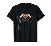 Cara de Pug Perro Pug Negro Camiseta