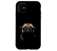 Cara de Pug Perro Pug Negro Carcasa para iPhone 11
