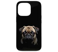 Cara de Pug Perro Pug Negro Carcasa para iPhone 13 Pro