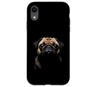 Cara de Pug Perro Pug Negro Carcasa para iPhone XR