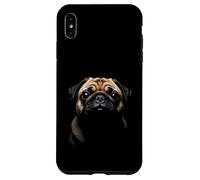 Cara de Pug Perro Pug Negro Carcasa para iPhone XS Max