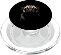 Cara de Pug Perro Pug Negro PopSockets PopGrip para MagSafe