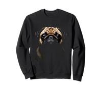 Cara de Pug Perro Pug Negro Sudadera