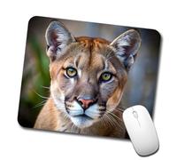 Cara De Puma Y León De Montaña Mouse Pad Lavable Alfombrilla De Ratón Agradable Alfombrilla De Escritorio para Oficina Hogar Ordenador 25X30Cm