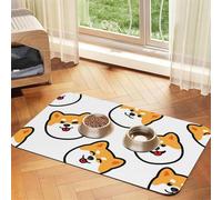 Cara de Shiba Inu,Tapete para Comida de Mascotas, manteles Individuales de Cuero sintético para Gatos y Perros,40x60cm