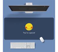 Cara de Sonrisa Azul Alfombrilla de Ratón,XXL 600x1200x3mm Grande Mouse Pad,Base de Goma Antideslizante,Superficie Tela Fina,Mejora la precisión y la Velocidad Adecuada para Jugadores,PC y portátil