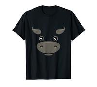 Cara de Toro negro animal lindo Halloween Adultos Niños Camiseta