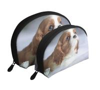 Cara del Cavalier King Charles Spaniel, Bolsa de Maquillaje de Concha, Monedero pequeño para Mujer, Bolsa de artículos de tocador, Bolsa de cosméticos, 2 Piezas