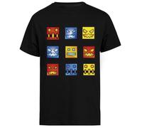 Cara del Icono De Geometry Dash Camiseta Extragrande Negra Baggy tee Unisex