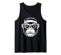 Cara Divertida de Mono/chimpancé con Gafas de Sol y Diadema Camiseta sin Mangas