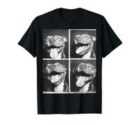 Cara Divertida de Perro Pitbull para Selfie Positiva Camiseta gráfica económica, Hombre, Negro, M