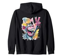 Cara Divertida del Arte gráfico del Personaje del Graffiti de la Paz del Mono Sudadera con Capucha