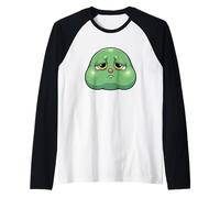 Cara Extraterrestre cansada Triste Lindo diseño de Dibujos Animados Camiseta Manga Raglan
