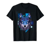 Cara geométrica de Lobo Colorido bajo Poli Animal Arte Camiseta