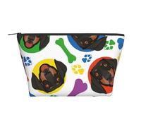Cara juguetona de Perro Salchicha, Bolsa de artículos de tocador Bolsa de Maquillaje Bolsa de cosméticos Bolsa de artículos de tocador de Viaje portátil