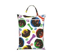 Cara juguetona de perro salchicha,Bolsa de viaje para ropa sucia, bolsa plegable para ropa sucia