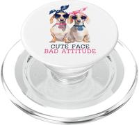 Cara Linda Mala Perra Actitud Dachshund Humor PopSockets PopGrip para MagSafe