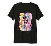 Cara Loca Doble Paz Graffiti Retrato Pop Arte Gráfico Camiseta Premium