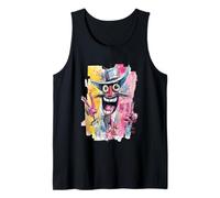 Cara Loca Doble Paz Graffiti Retrato Pop Arte Gráfico Camiseta sin Mangas