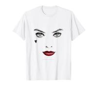 Cara misteriosa con labios rojos y corazón Camiseta