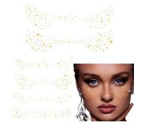 Cara purpurina, purpurina, joyas faciales, 6 piezas maquillaje cuerpo brillo | Accesorios impermeables de San Valentín, pegatinas faciales para el Año Nuevo, Día de San Valentín, Día de la Madre