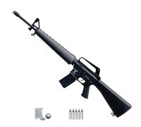 Carabina Hunstman Arms M16 Black CO2 (4,5mm) | Pack Que Incluye: Rifle Tipo metralleta semiautomática de Aire comprimido + CO2 + balines (Bolas de Acero BB's)