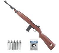 Carabina Springfield M1 (Garand) Madera Blowback CO2 (4,5MM) | Pack Que Incluye: Rifle de Aire comprimido + balines (Bolas de Acero BB's) + Cargas de CO2.