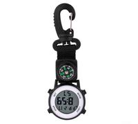 Carabiner Brújula Llaveros, Luminoso Escalada Reloj Con Mosquetón Gancho Brújula Para Camping Escalada Senderismo (negro)