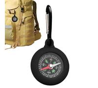 Carabiner Compass - Compact Waterproof Hiking-Compass for Survival, Portable Compass with Silicone Carabiner | Lightweight, Shockproof for Camping, Hiking, Boating | Suitable for Men, Women, Girl Boy